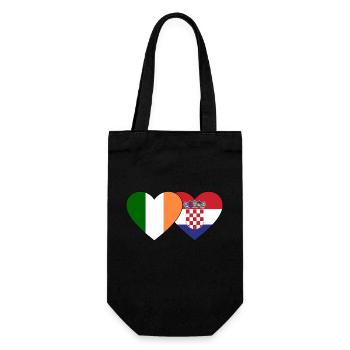 Ireland Croatia Flag Heart - Gift Bag for Bottles - black - Front