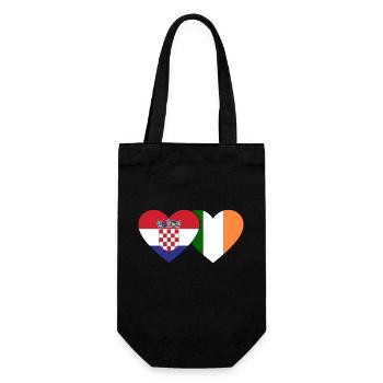 Croatia Ireland Flag Heart - Gift Bag for Bottles - black - Front