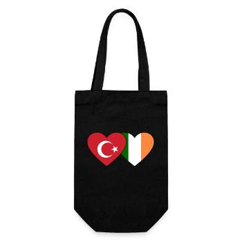 Turkey Ireland Flag Heart - Gift Bag for Bottles - black - Front