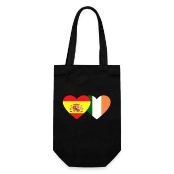 Spain Ireland Flag Heart - Gift Bag for Bottles - black - Front