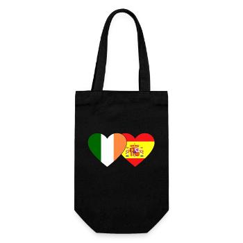 Ireland Spain Flag Heart - Gift Bag for Bottles - black - Front