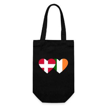 Denmark Ireland Flag Heart - Gift Bag for Bottles - black - Front
