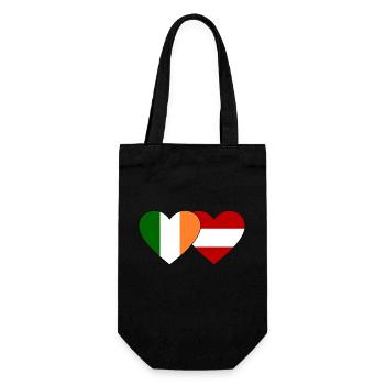 Ireland Austria Flag Heart - Gift Bag for Bottles - black - Front
