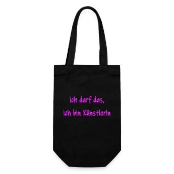 ich bin künstlerin pinsel metallic violett 2 - Geschenkbeutel für Flaschen - Schwarz - Vorne