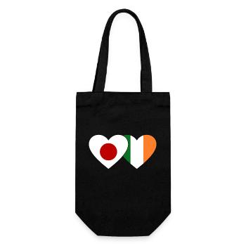 Japan Ireland Flag Heart - Gift Bag for Bottles - black - Front