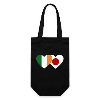 Ireland Japan Flag Heart - Gift Bag for Bottles - black - Front