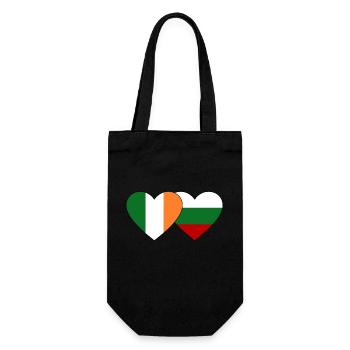 Ireland Bulgaria Flag Heart - Gift Bag for Bottles - black - Front