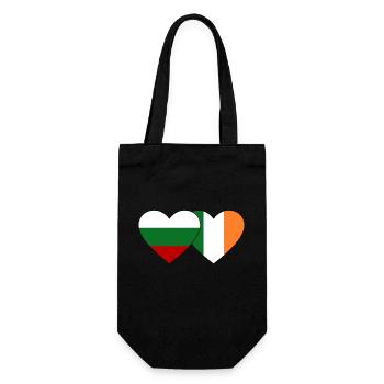 Bulgarien Irland Flagge Herz - Geschenkbeutel für Flaschen - Schwarz - Vorne