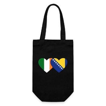Irland Bosnien Flagge Herz - Geschenkbeutel für Flaschen - Schwarz - Vorne