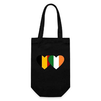 Belgium Ireland Flag Heart - Gift Bag for Bottles - black - Front