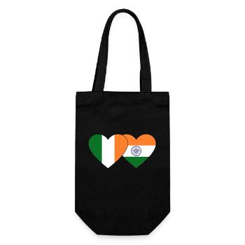 Irland Indien Flagge Herz - Geschenkbeutel für Flaschen - Schwarz - Vorne
