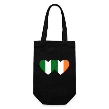 Nigeria Ireland Flag Heart - Gift Bag for Bottles - black - Front