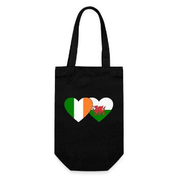 Drapeau de l’Irlande Pays de Galles Coeur - Sac à bouteille - noir - Devant