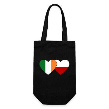 Ireland Poland Flag Heart - Gift Bag for Bottles - black - Front