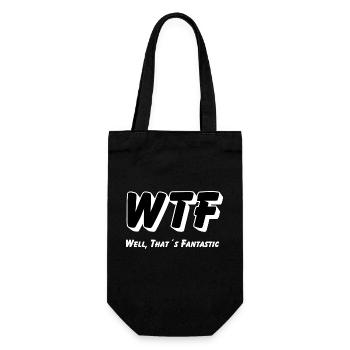 WTF - Well, that is Fantastic - Geschenkbeutel für Flaschen - Schwarz - Vorne