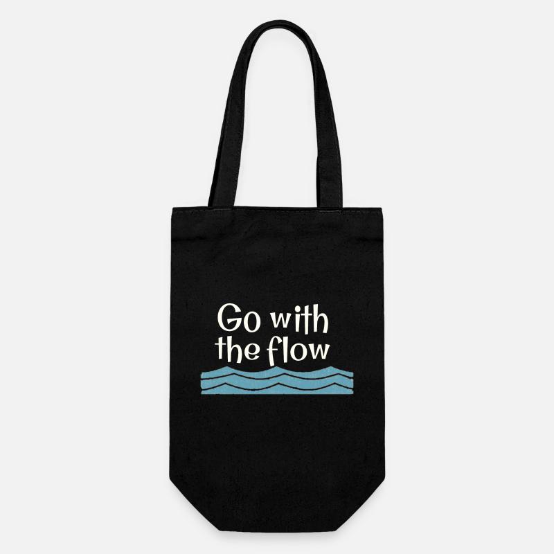Go with the flow - Geschenkbeutel für Flaschen - Schwarz