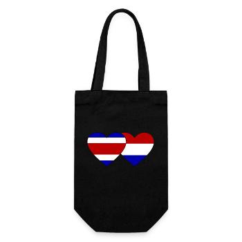 Costa Rica Holland Flag Heart - Gift Bag for Bottles - black - Front