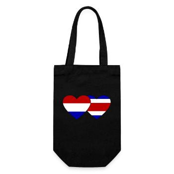 Holland Costa Rica Flag Heart - Gift Bag for Bottles - black - Front