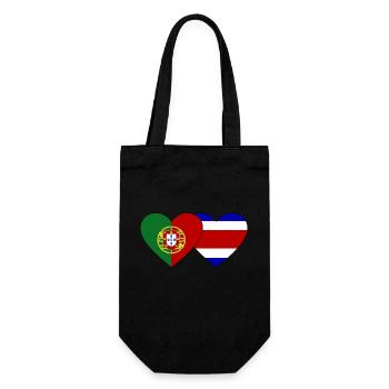 Portugal Costa Rica Flag Heart - Gift Bag for Bottles - black - Front