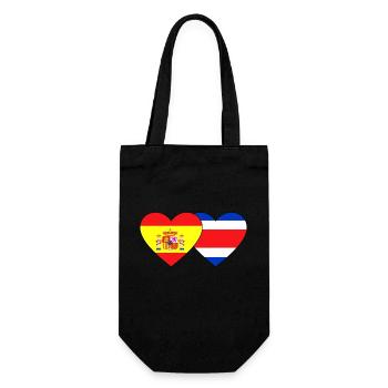 Spain Costa Rica Flag Heart - Gift Bag for Bottles - black - Front