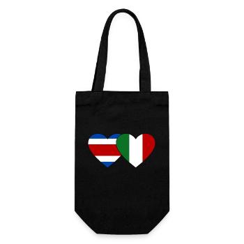 Costa Rica Italie Drapeau Coeur - Sac à bouteille - noir - Devant