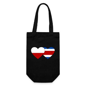 Poland Costa Rica Flag Heart - Gift Bag for Bottles - black - Front