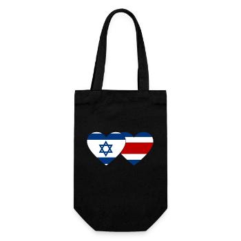 Israel Costa Rica Flag Heart - Gift Bag for Bottles - black - Front
