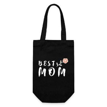 Best Mom Mother's Day Best Mom Gift Flower - Gift Bag for Bottles - black - Front