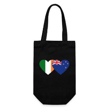 Irland Neuseeland Flagge Herz - Geschenkbeutel für Flaschen - Schwarz - Vorne