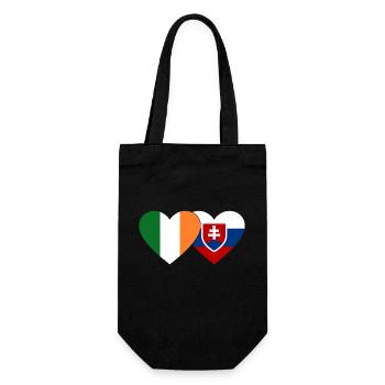 Irland Slowakei Flagge Herz - Geschenkbeutel für Flaschen - Schwarz - Vorne