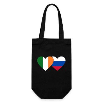 Ireland Russia Flag Heart - Gift Bag for Bottles - black - Front