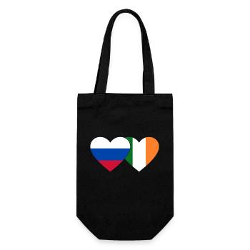 Russia Ireland Flag Heart - Gift Bag for Bottles - black - Front