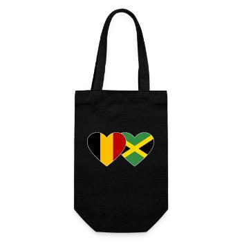 Belgien Jamaika Herz Flagge - Geschenkbeutel für Flaschen - Schwarz - Vorne