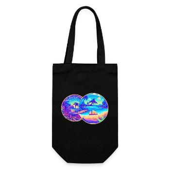 Purple beaches - Gift Bag for Bottles - black - Front