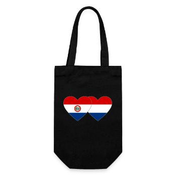Paraguay Holland Heart Flag - Gift Bag for Bottles - black - Front
