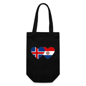 Iceland Paraguay Heart Flag - Gift Bag for Bottles - black - Front