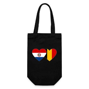 Paraguay Belgium Heart Flag - Gift Bag for Bottles - black - Front