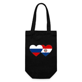 Russie Paraguay Drapeau du Cœur - Sac à bouteille - noir - Devant