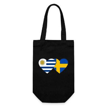 Uruguay Sweden Heart Flag - Gift Bag for Bottles - black - Front