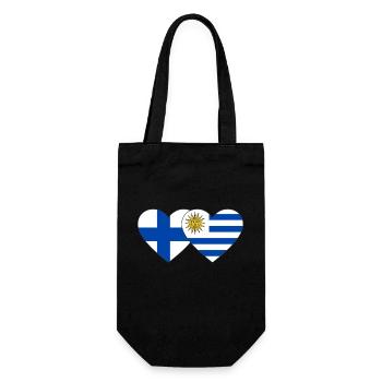 Finland Uruguay Heart Flag - Gift Bag for Bottles - black - Front