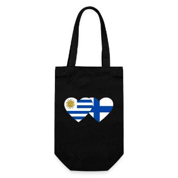 Uruguay Finland Heart Flag - Gift Bag for Bottles - black - Front
