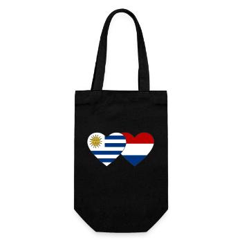 Uruguay Holland Heart Flag - Gift Bag for Bottles - black - Front