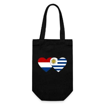Holland Uruguay Heart Flag - Gift Bag for Bottles - black - Front