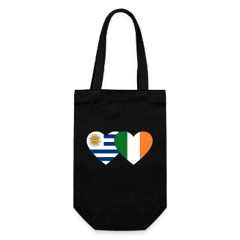 Uruguay Ireland Heart Flag - Gift Bag for Bottles - black - Front