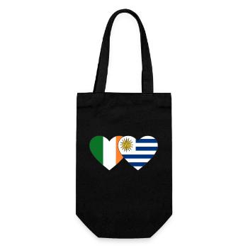 Ireland Uruguay Heart Flag - Gift Bag for Bottles - black - Front