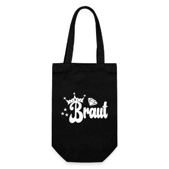 Junggesellenabschied | JGA | Braut | Team Braut - Geschenkbeutel für Flaschen - Schwarz - Vorne