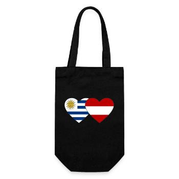 Uruguay Austria Heart Flag - Gift Bag for Bottles - black - Front