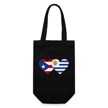 Puerto Rico Uruguay Heart Flag - Gift Bag for Bottles - black - Front