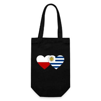 Poland Uruguay Heart Flag - Gift Bag for Bottles - black - Front