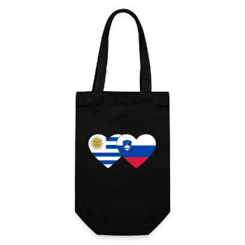 Uruguay Slovenia Heart Flag - Gift Bag for Bottles - black - Front